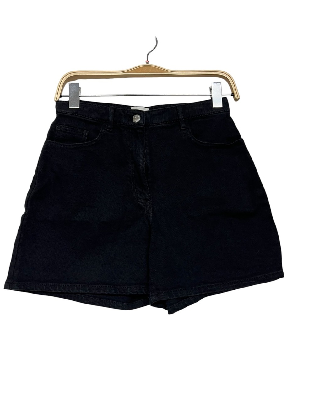Aritzia Wilfred Free Black High-Rise Denim Shorts
